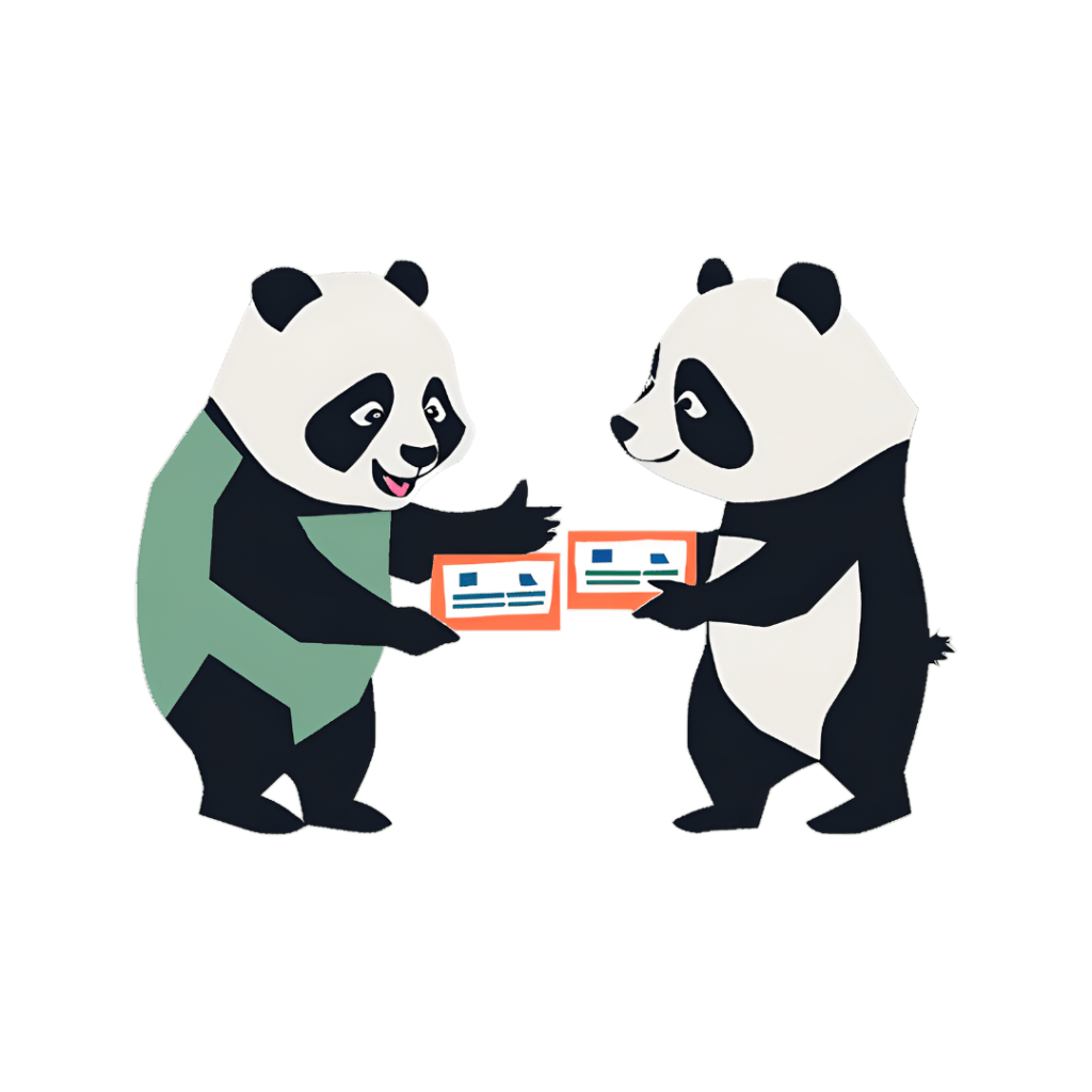 Kreato, the brand mascot of Kreative Workz, helping clients with business card designs.