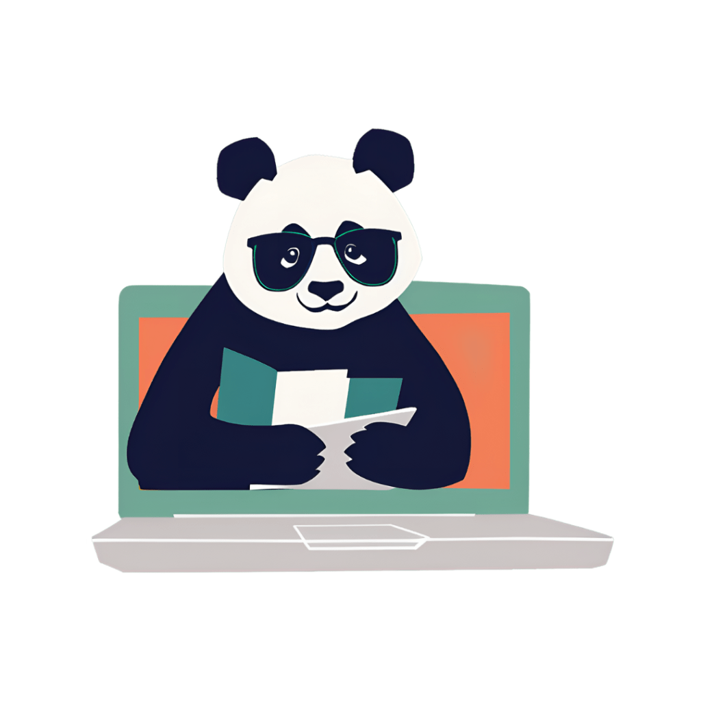 Kreato, the brand mascot of Kreative Workz, preparing marketing collaterals for clients