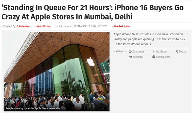 People standing in queue to buy Apple iPhone
